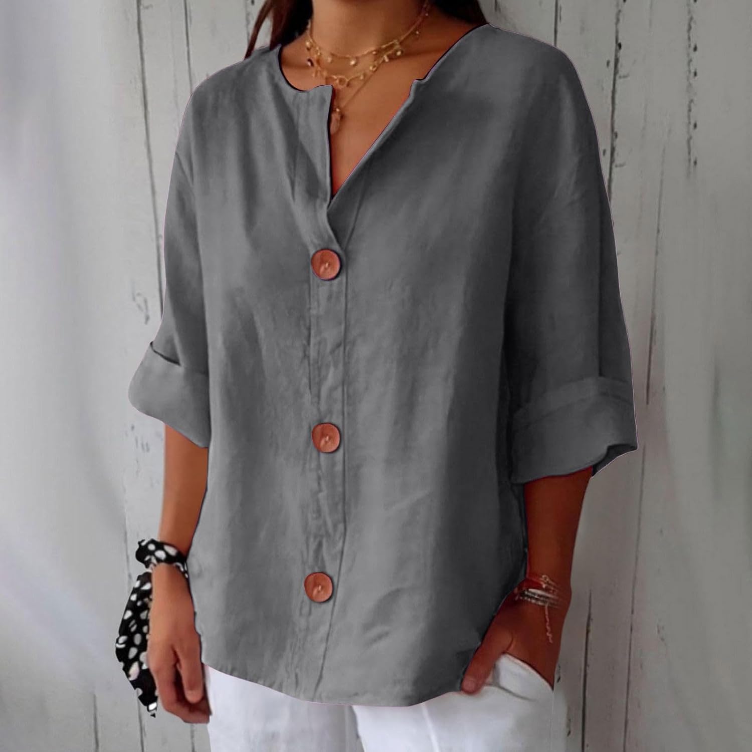 Clara™ | Casual Linen Blouse