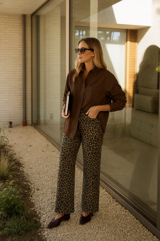 NADINE™ | THE LEOPARD FLARE PANTS